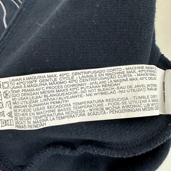 Zara W&B Collection Womens Half Sleeve Mock Neck Navy/White Striped Shirt Small - Picture 10 of 10